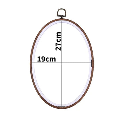 Sewing Tool Round Oval Wooden Color Embroidery Hoops Frame Set Plastic Embroidery Hoop Rings For DIY Cross Stitch Needle Craf