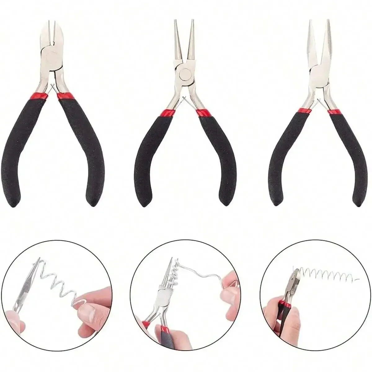 4 Pack Jewelry Pliers Jewelry Making Pliers Tools Kit with Needle Nose Pliers/Chain Nose Pliers, Round Nose Pliers