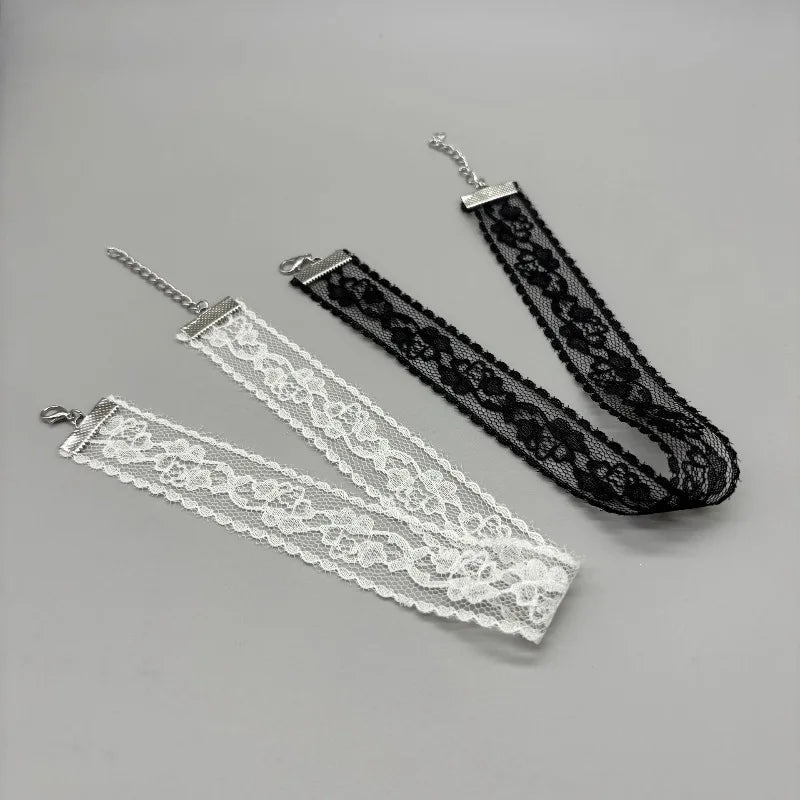 Sexy Black Lace Flower Necklace for Women Harajuku Gothic Short Choker Collar Choker Party Female Neck Accessories