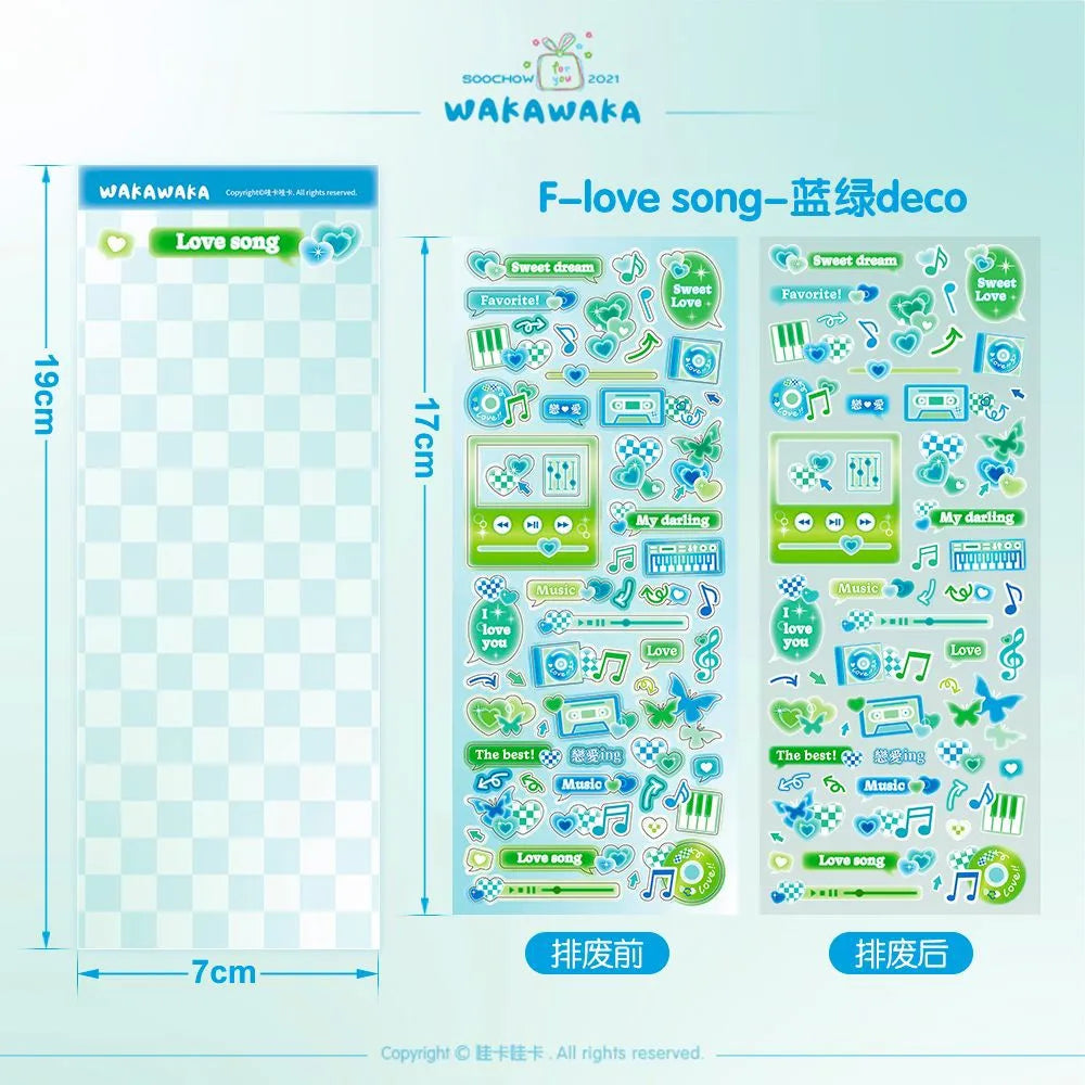 SCRAPBOOK Music Decorative STICKER Korean DIY Phone Luggage Motorcycle Laptop Flakes Idol Card Deco Sticker - 06