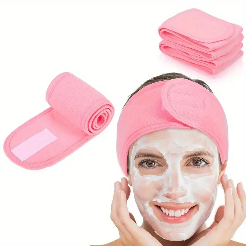 Women's Adjustable Wide Headband - Great Cosmetic Accessory for Yoga, Sports, Spa, Bath, Shower, Makeup and Face Wash - 1PC-P