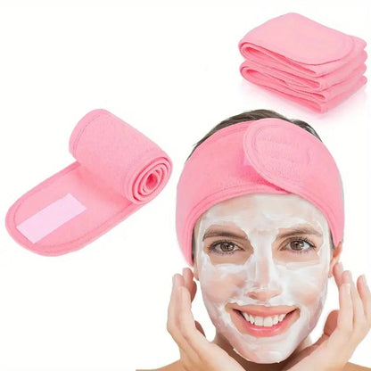 Women's Adjustable Wide Headband - Great Cosmetic Accessory for Yoga, Sports, Spa, Bath, Shower, Makeup and Face Wash - 1PC-P
