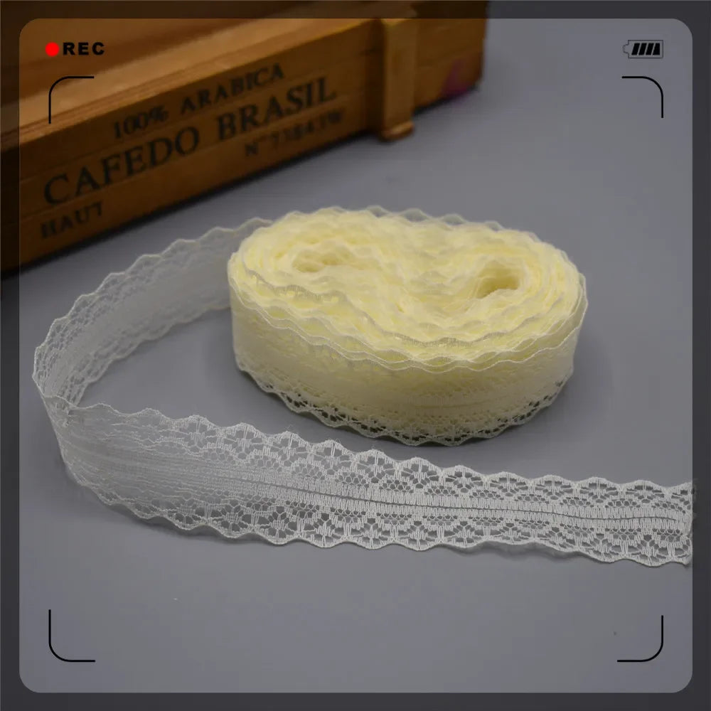 Lace Trim 10 Yards, 28mm Wide Lace Tape, Vintage Lace for Sewing, Scrapbooking, DIY Crafts, Floral Lace Ribbon Decoration - O