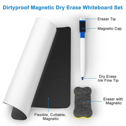 A4 Size Dry Erase White Board for Fridge Sticker Magnetic Whiteboard,Portable 11.8"x8.2" Planner for Refrigerator