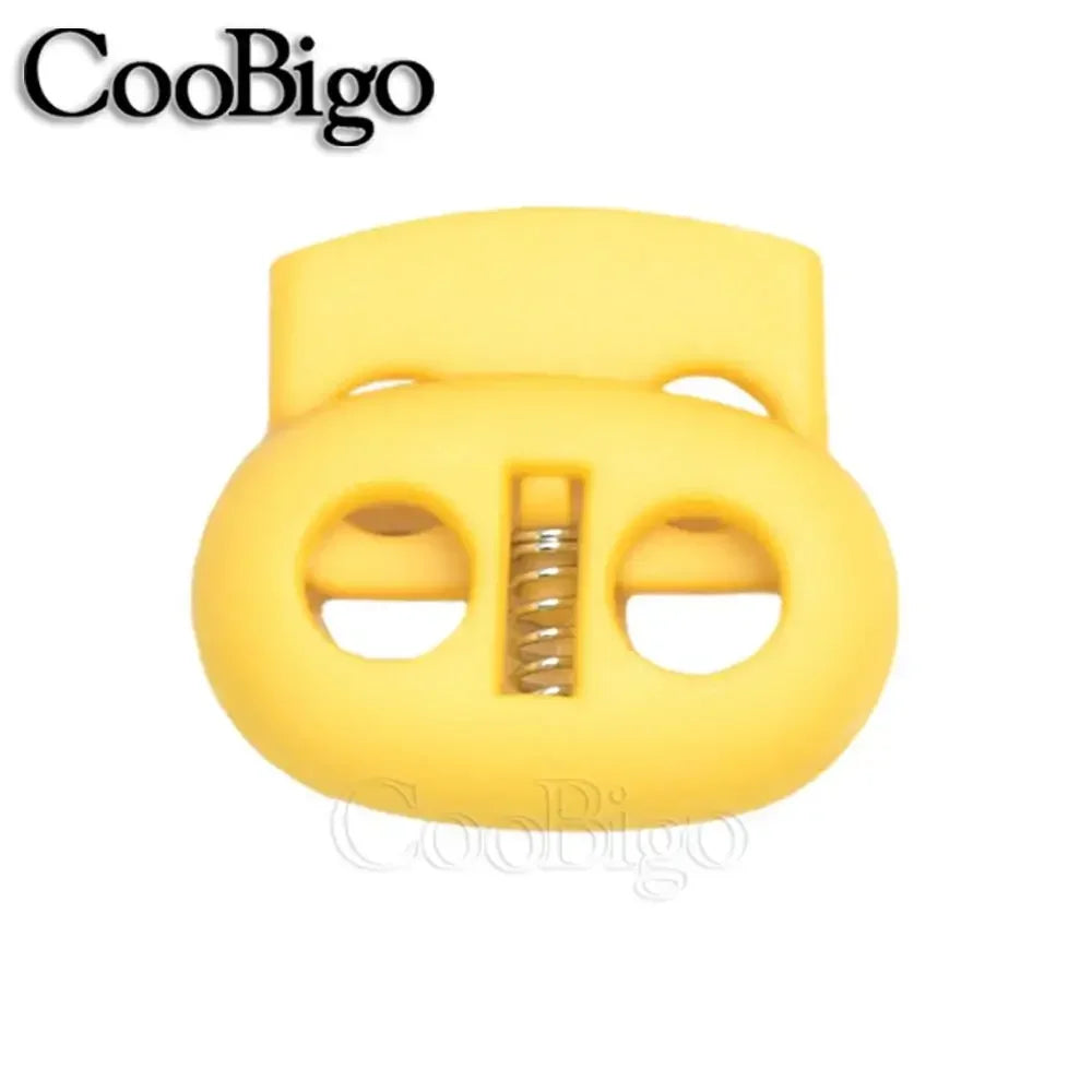 12pcs Plastic Stopper Cord Lock Bean Toggle Clip Apparel Shoelace Sportswear Rope Paracord Lanyard Accessories Colorful 5mm H