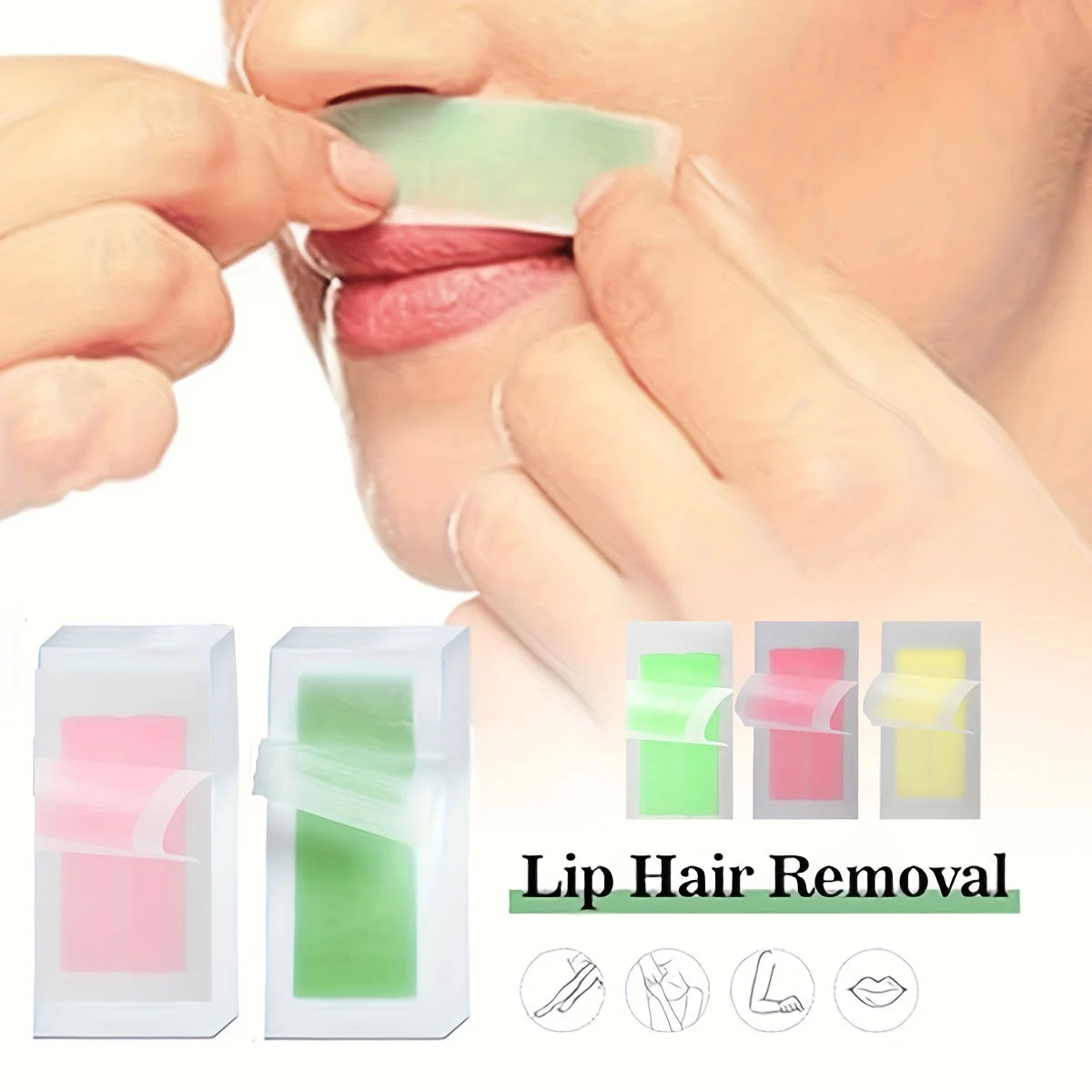 Professional Warning Tapes For Summer Hair Removal, Double Face Cold Warning Paper For Legs, Body, Face,6 Sticks, 10/20 Stick