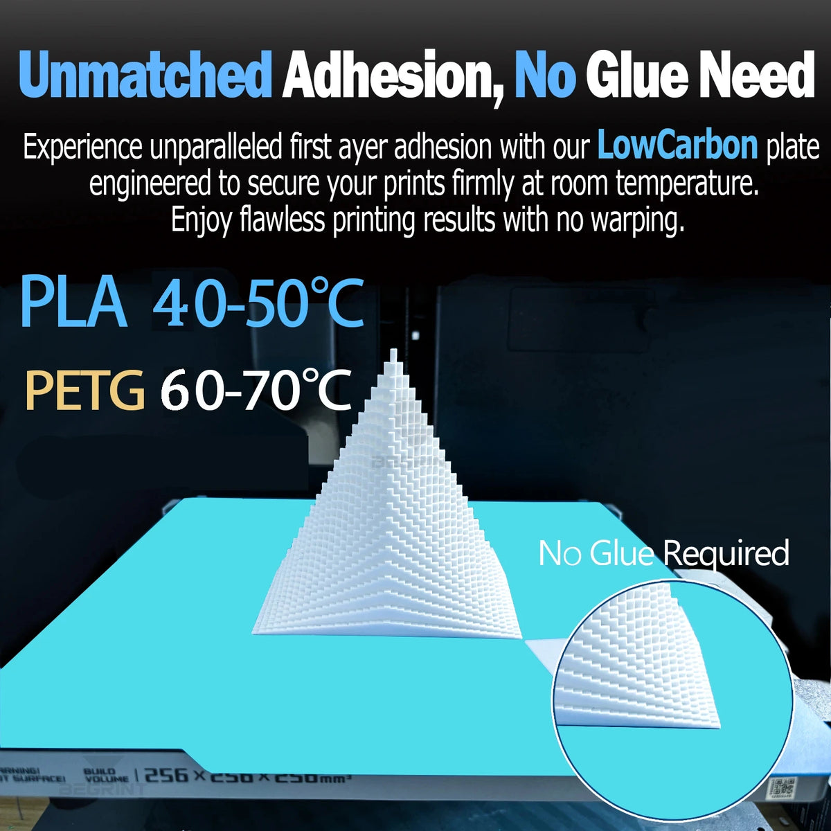 Cool Plate P2S Build Plate 257x257mm Double Sided Heated Bed Build Plate For Bambu Lab P2S P1P P1S A1 X1 X1C X1E 3D Printers
