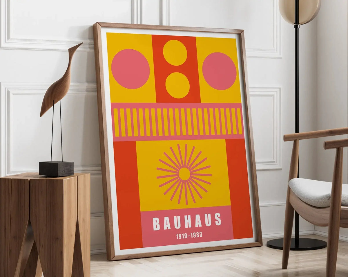 Mid Century Bauhaus Geometric Canvas Prints Poster Retro Abstract Wall Art Painting Pics for Modern Living Room Home Decorati