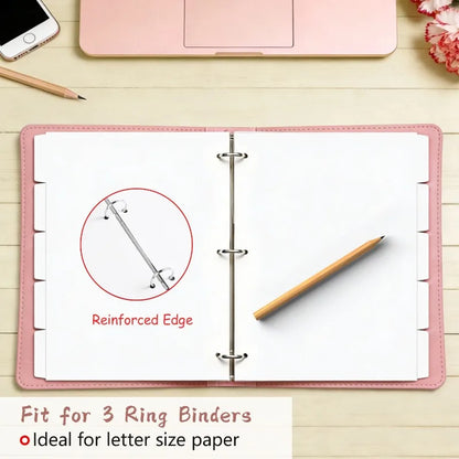 20pcs Binder Dividers with Tabs for 3 Ring Binder, White Index Dividers, Blank Writable Tabs, for School, Office & Home