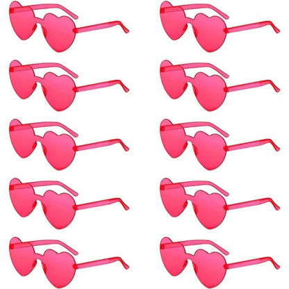 10 pcs Heart-Shaped Glasses Party Favors, Plastic Novelty Eyewear, for Weddings, Birthdays, Anniversaries, Bachelor Parties