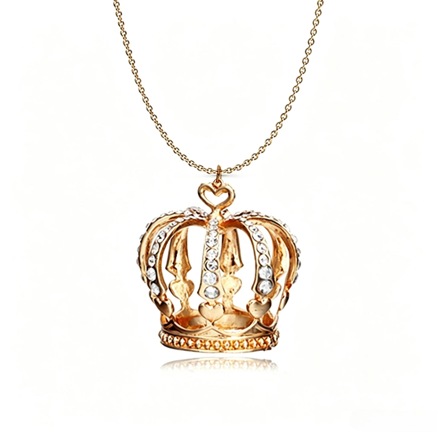Elegant Crown Pendant Necklace Large Clavicle Chain Sweater Chain Fashion Jewelry Accessory Multiple Colors for Women Girls G