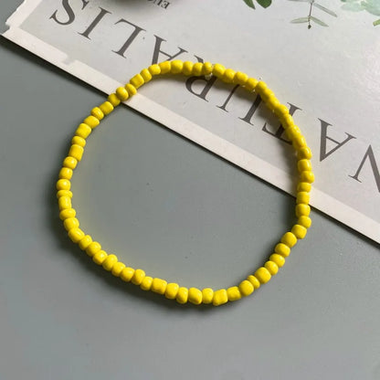 Anklet for Women Colorful Fashion Girl Tiny Seed Beads Foot Bracelet Yellow Pink Blue Color Summer Bohemian Anklet Gift Jewel