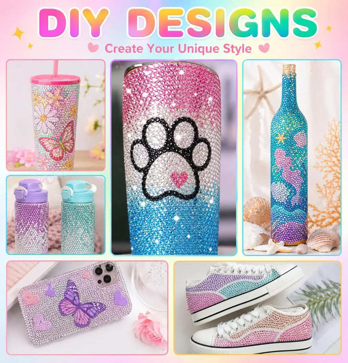 Resin Rhinestone Bedazzling Kit 3mm Small, Jelly Rhinestone Kit for Bedazzling Flatback Gems, for Clothes Nail Book Diy