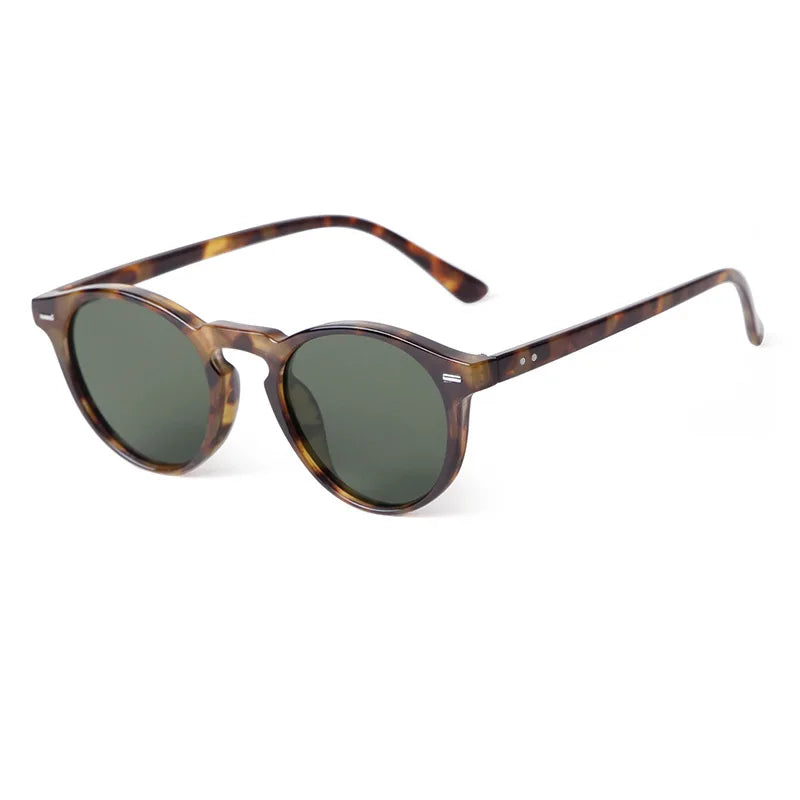 Vintage Fashion Round Sunglasses Women Men 2024 Brand Design Retro Rivet Yellow Blue Lens Square Sun Glasses Male Female Gogg