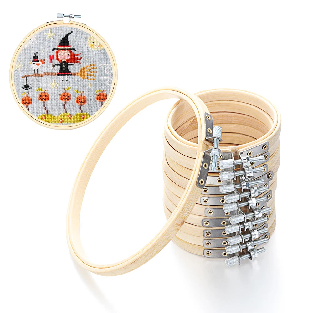8/10/13/15/18/30cm Embroidery Hoop DIY Needlecraft Cross Stitch Machine Bamboo Frame Ring Round Loop Hand Household Sewing To