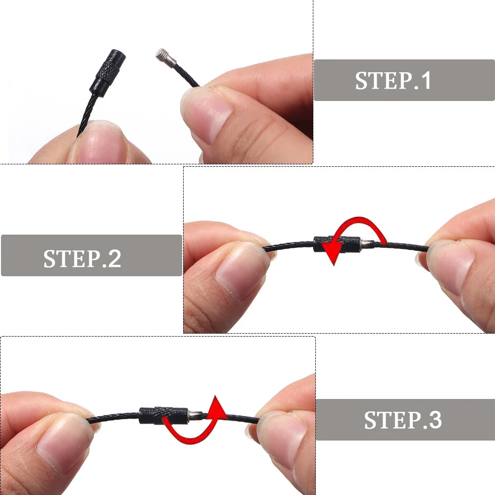 10pcs/lot Stainless Steel Wire Keychains Colorful Round Cable Loop Screw Lock Rope Rings For DIY Keyrings Key Chains Accessor