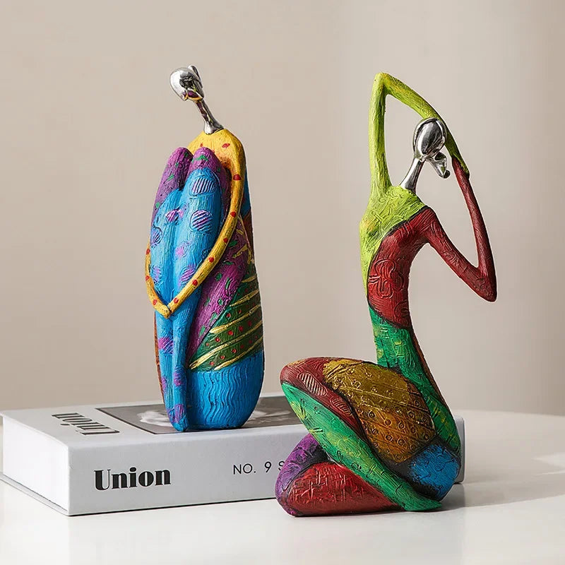 Abstract Character Ornaments Home Living Room TV Cabinet Decoration Office Art Yoga Decoration Statue Sculptures - AB