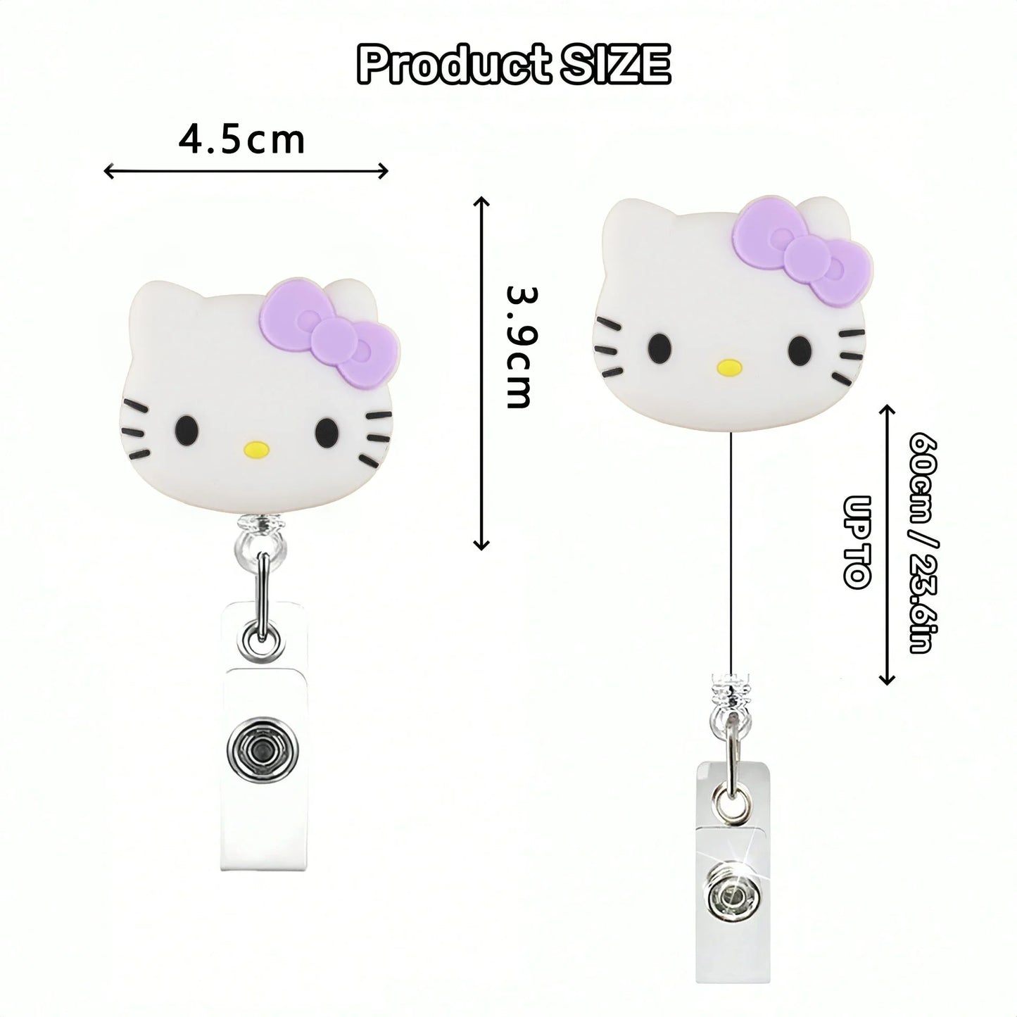 Kawaii Gift Kitty Cat Retractable Badge Reel Sparkling card holder accessories With Keychain For Women Student office supplie