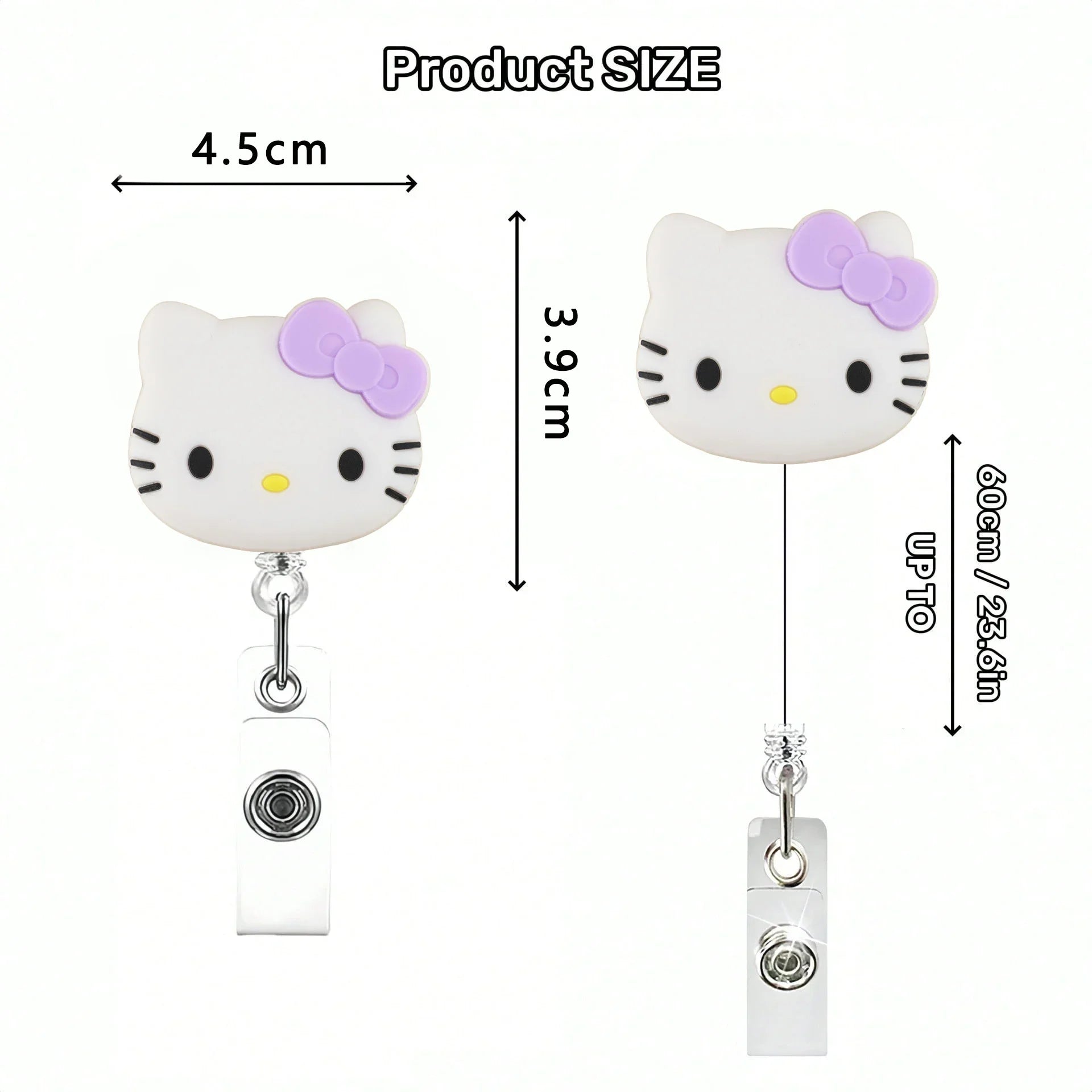Kawaii Gift Kitty Cat Retractable Badge Reel Sparkling card holder accessories With Keychain For Women Student office supplie