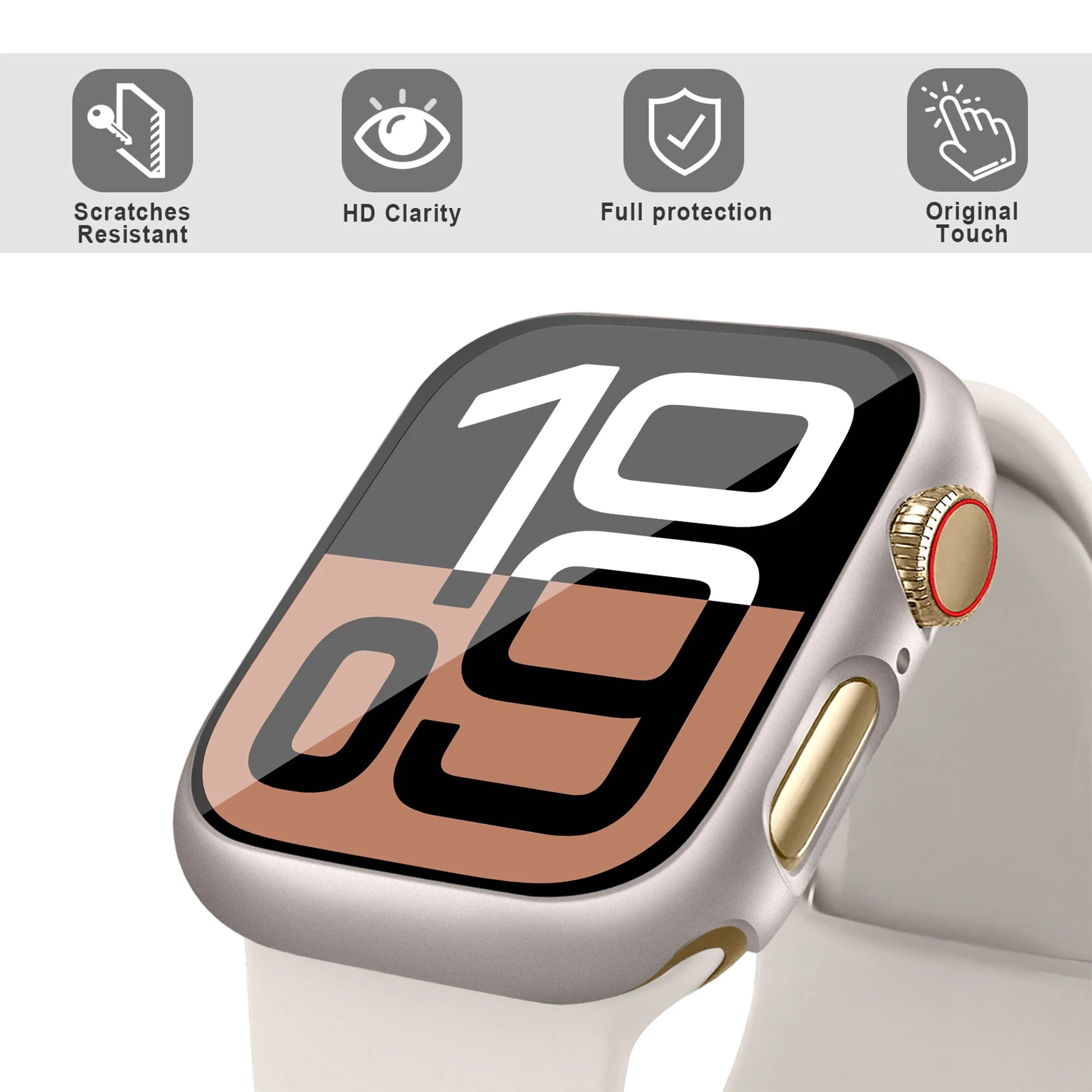 Glass+Cover For Apple Watch case 46mm 44mm 40mm 45mm 41mm 42mm 38mm Screen Protector iwatch series 10 9 8 7 6 5 3 SE Accessor