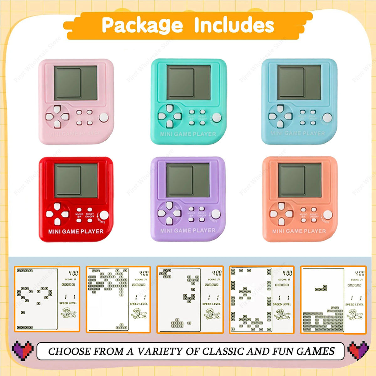 6-48Pcs Video Game Party Favors for Classic Game Console Keychain Birthday Joypad Souvenir School Valentine Gifts - SET D / 6