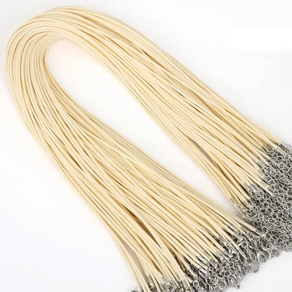 10Pcs/lot 1.5mm 2mm Adjustable Leather Cord Waxed Thread Rope Necklace Extender Chain Lobster Clasp DIY Jewelry Making Findin