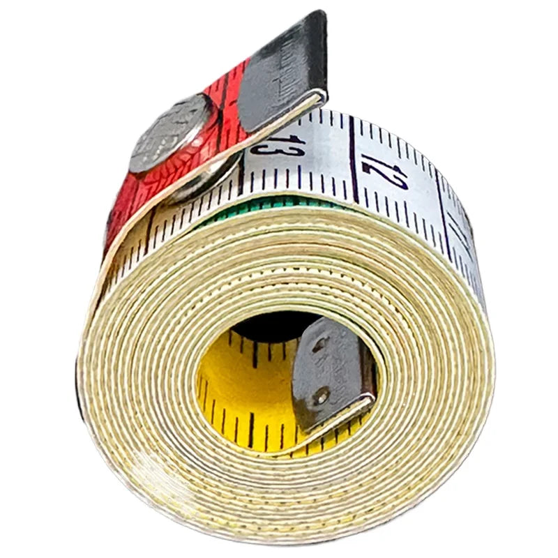 1Pc Quality Soft Tape with Snap Fasteners Soft Multicolor Measuring Tape Dual Sided Tape Measure Needlework Sewing Tool