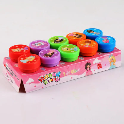 10pcs Assorted Stamps for Self-ink Stamps Toy Stamps Smiley Face Seal Scrapbooking DIY Painting Photo Album Decoration - 10pc