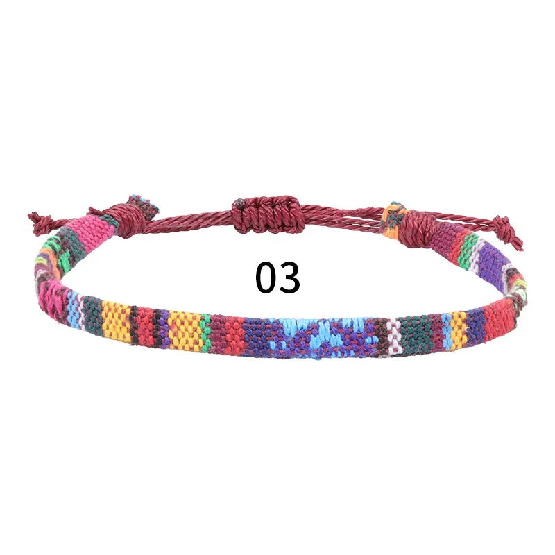 Anklets For Women Woven Fabric Foot Leg Bracelet Men Handmade Rope Braid Knot Beach Barefoot Weave Ethnic Boho Adjustable Cha