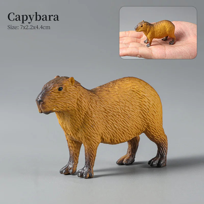 Montessori Wild Animals Model Toy Set - Lion Elephant Antelope Action Figures Miniature Zoo Figurines Educational Kids Gift -