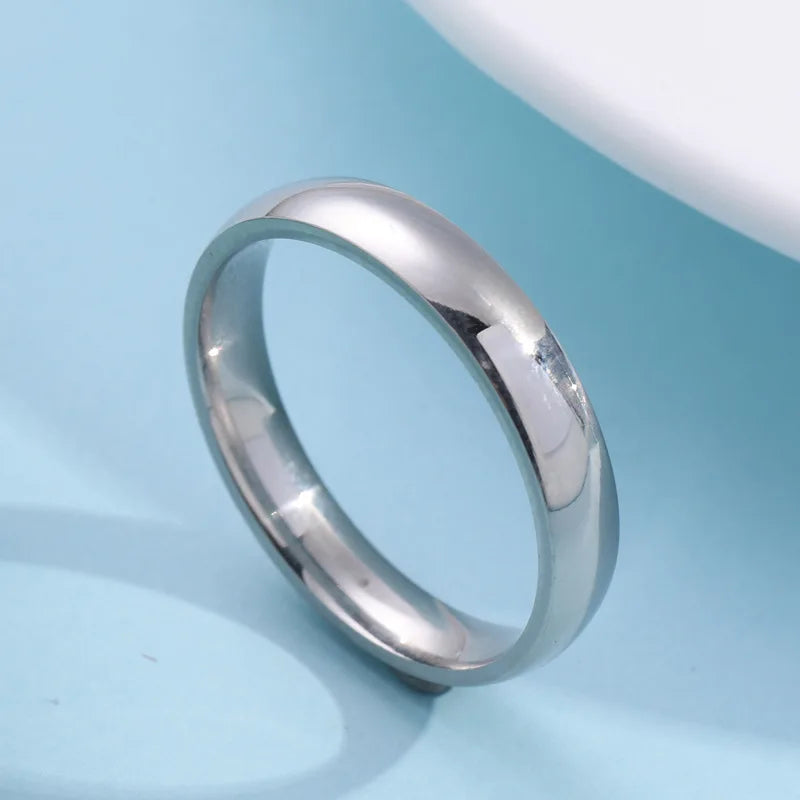 Simple 6mm Titanium Ring Women Men Prevent Allergy High Polished Wedding Rings Stainless Steel Couple Finger Jewelry Gifts