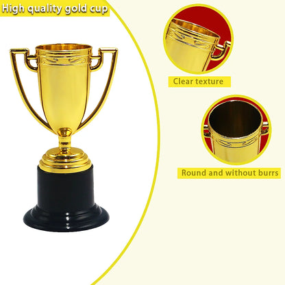 6/12 PCS Kindergarten Party Awards Plastic Trophy Honor Golden Trophy