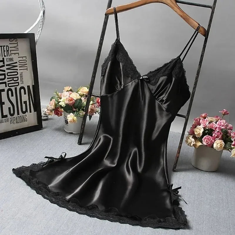 Sexy Lace Patchwork Camisola Lingerie Nighty Wedding Dress Sleep Wear Nightdress Clothes Women's Nightgowns Sexy Nightwear - 