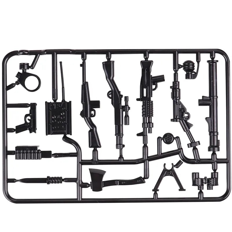 Military MG-34 Machine Gun Army WW2 Mini Action Figure Accessories Pack MOC Parts Building Block Bricks Toy - WHITE