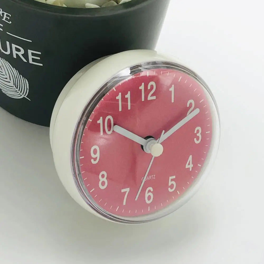 7cm Shower Anti Fog Waterproof Mini Small Table Decoration Kitchen Living Bathroom Room Wall Clock Toilet Round Sucker Decor 