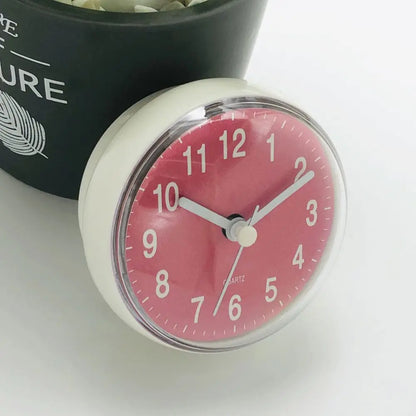 7cm Shower Anti Fog Waterproof Mini Small Table Decoration Kitchen Living Bathroom Room Wall Clock Toilet Round Sucker Decor 