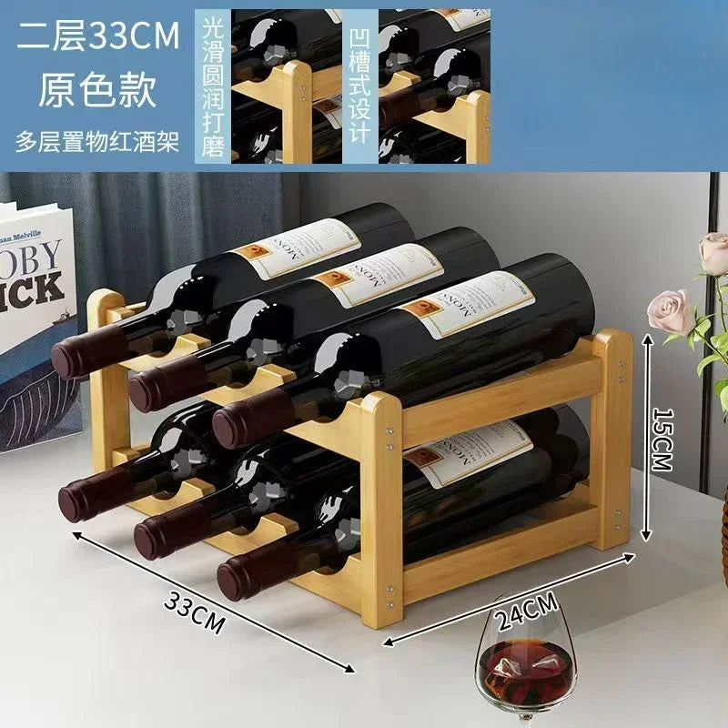 Red WineRack Decoration Household Grid Wine Display Rack Table Creative WineBottle rack Simple wine Cabinet Assemble StorageR