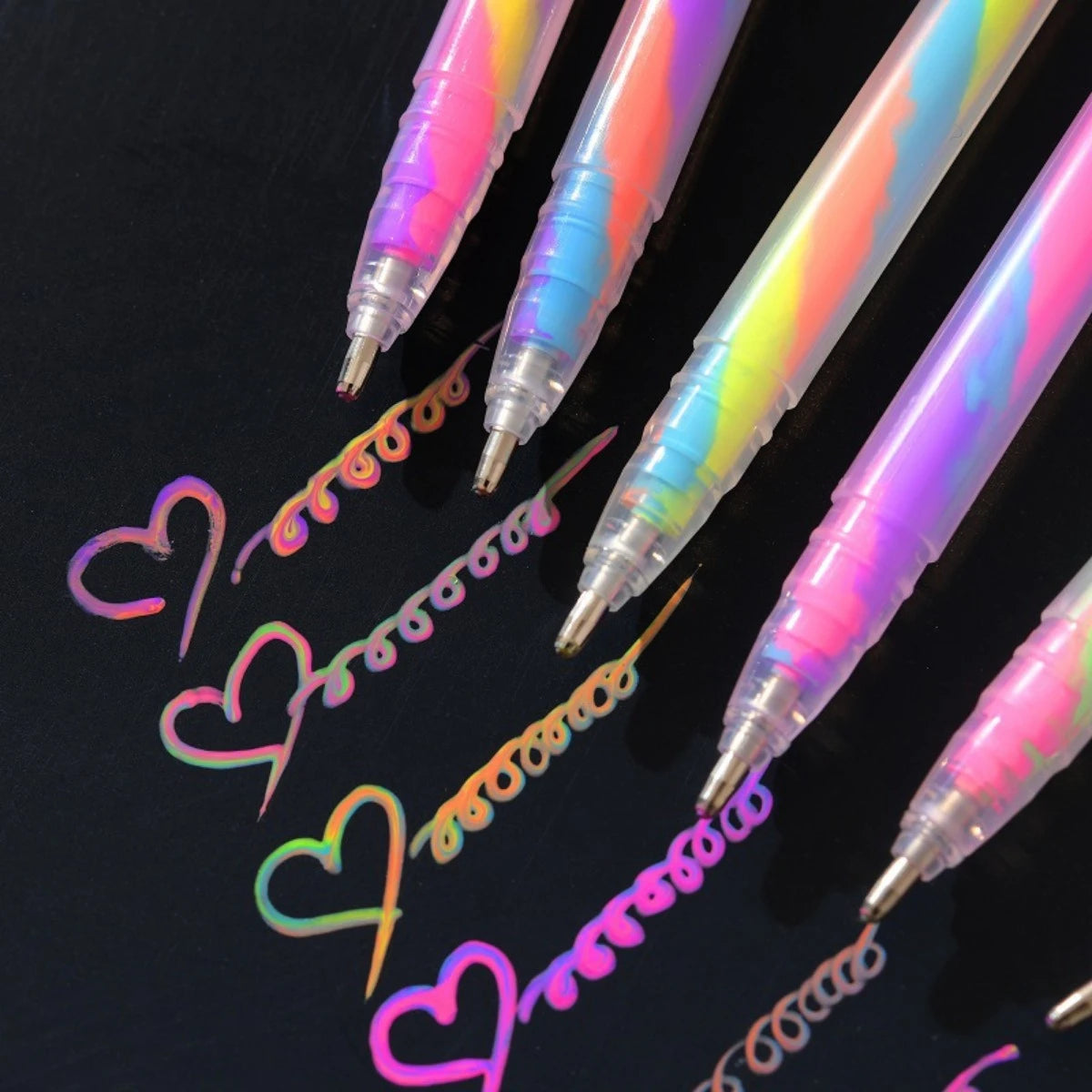 6pcs Glitter Gel Highlighter Pens Set - 1.2mm Vibrant Colors, Smooth Writing, Perfect for Journals, DIY Crafts, Greeting Card