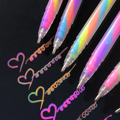 6pcs Glitter Gel Highlighter Pens Set - 1.2mm Vibrant Colors, Smooth Writing, Perfect for Journals, DIY Crafts, Greeting Card