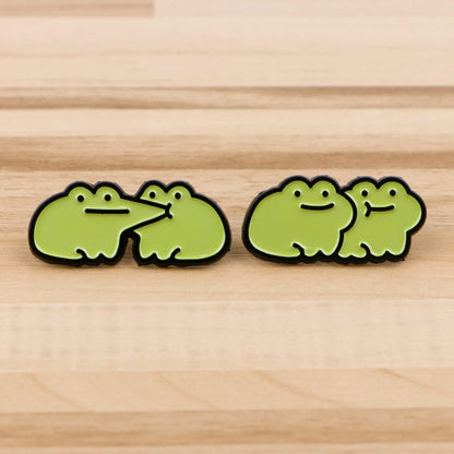 Cute Frogs Enamel Pin Cartoon Animals Pin Badge on Backpack Women's Brooch Lapel Pins Costume Accessories Fashion Jewelry Gif