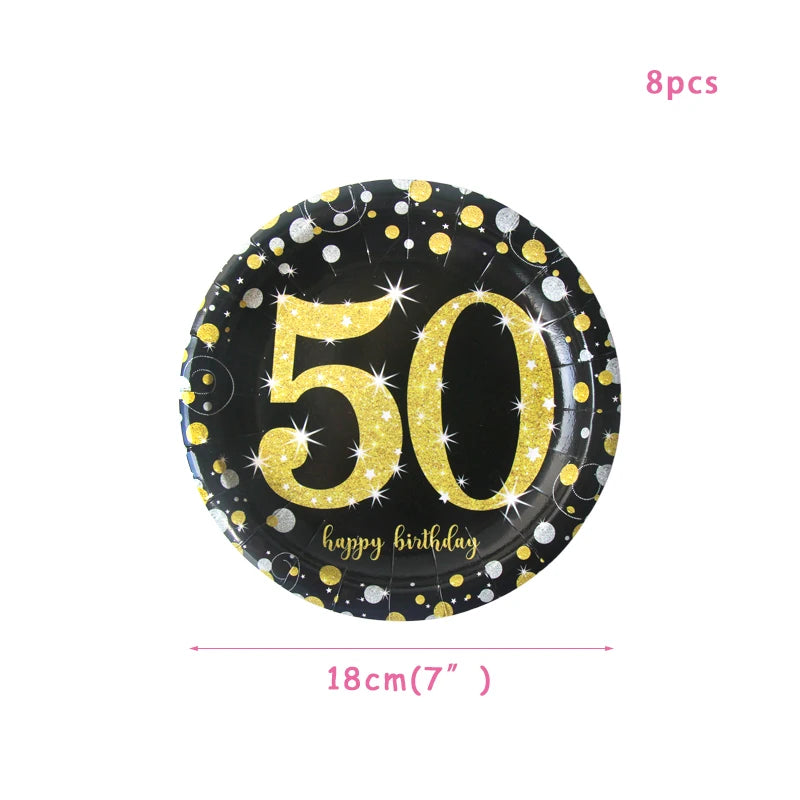30th 40th 50th 60th birthday decorations Number Balloons Birthday Hanging Banner Flags for Adult 30th Anniversary Supplies - 