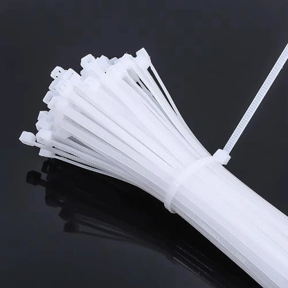 100Pcs Nylon Cable Ties Adjustable Self-locking Cord Ties Straps Fastening Loop Reusable Plastic Wire Ties For Home Office