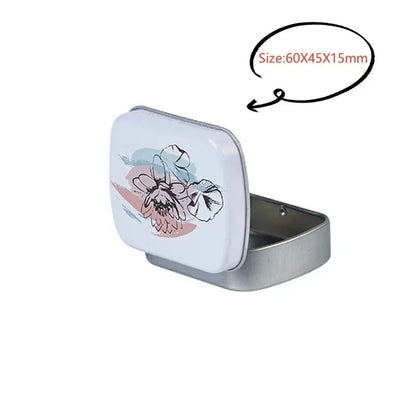 New Square Tin Storage Boxes Small Metal Storage Box Silver Jewelry Keys Coins Metal Box Tin Wedding Candy Storage Tin Can - 