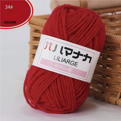DIY Baby Milk Sweet Soft Cotton Knitting Wool Yarn Thick Fiber Velvet Yarn Hand Knitting Wool Crochet Yarn for DIY Sweater - 