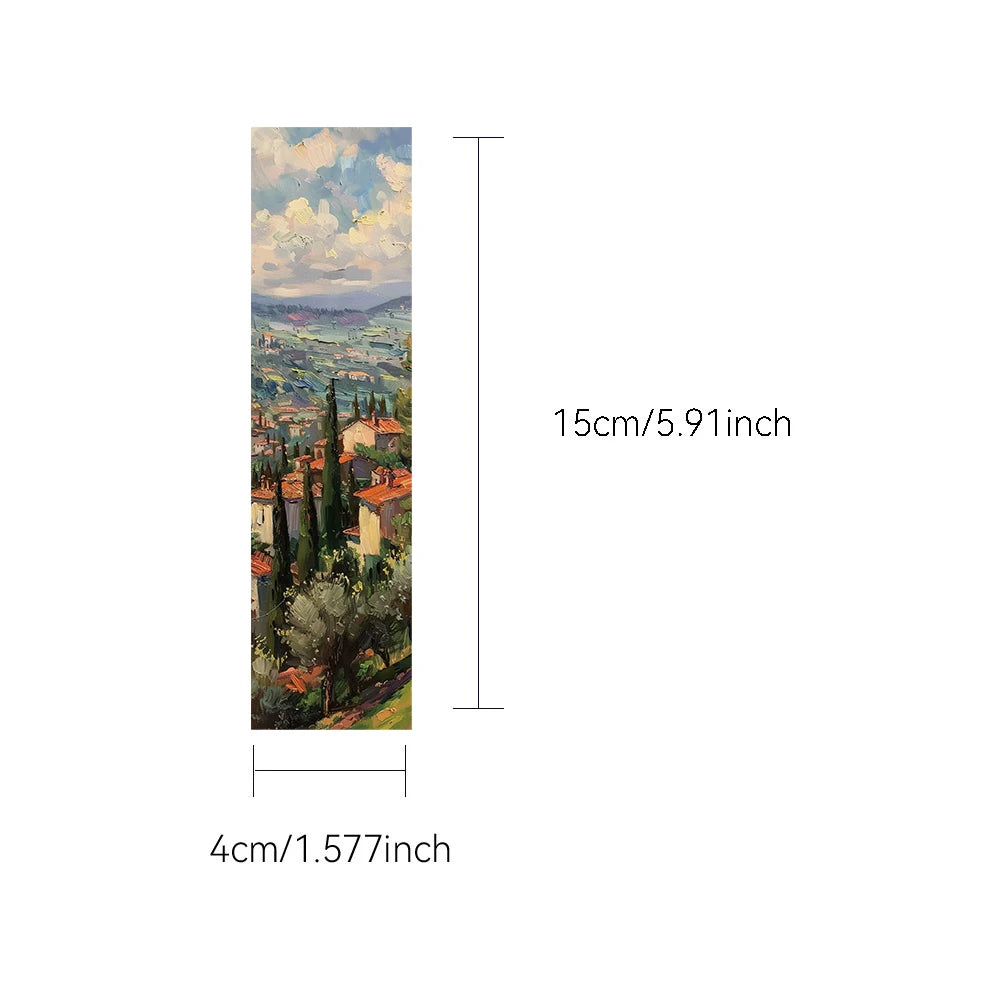 30PCS Oil painting landscape bookmark Room Laptop Background Wall Decor Luggage Aesthetic Decorations Art Picture Card bookma