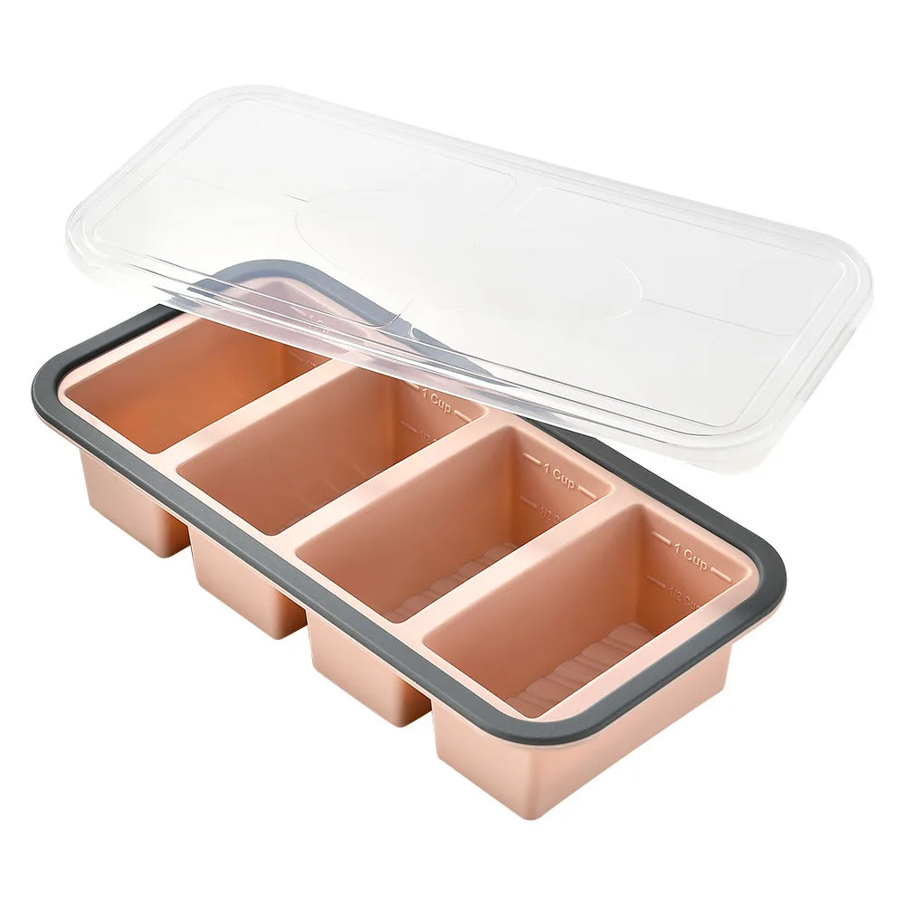 New Freeze Preservation Mold Giant Large Silicone Ice Cube Tray Mold with Lid Food Storage Container Baking Mold Kitchen Tool