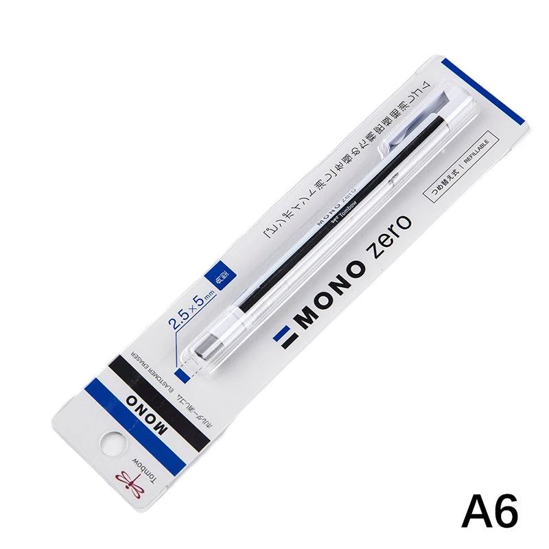 Tombow MONO Zero Mechanical Eraser Refillable Pen Shape Sketching Painting High Gloss Rubber Press Type School Stationery - A