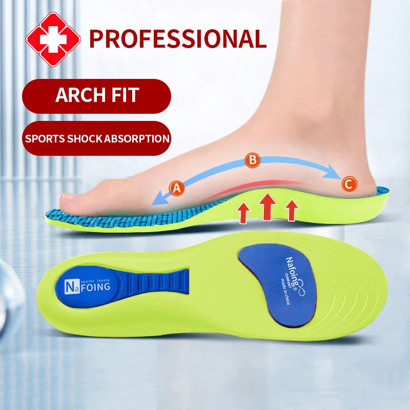 Orthopedic Insoles for Feet Sport Shock-absorbing Insole for Shoes Arch Support Plantar Fasciitis Templates Pads Men Women So