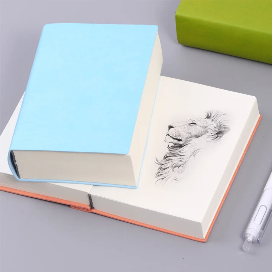720 page blank inner notebook, soft synthetic leather surface, minimalist drawing book,ultra thick notebook, small and fresh 