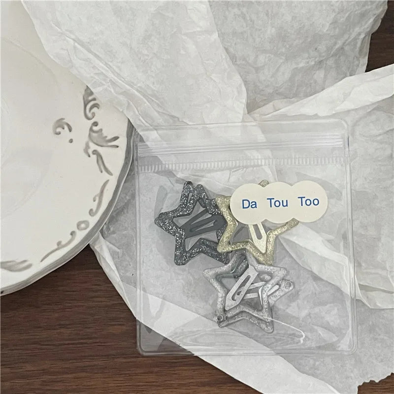 Colorful Sequins Water Drop Five-Pointed Star BB Clip Bang Clip Sweet Girl Gold Powder Love Heart-Shaped Hairpin Side Clip Ne